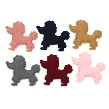 48 Adet 4.5*5cm pazen Oyuncak köpek Yastıklı Aplikler çocuk el sanatları yamalar şapkalar Aksesuarları DIY Bebek Saç Tokası Dekorasyon