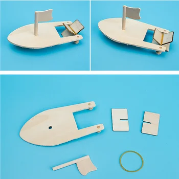 Ahşap Yelkenli Tekneler Yaratıcı Boyalı Ahşap Modeller çocuk Boyama DIY Tekneler El Yapımı Malzeme Çantaları