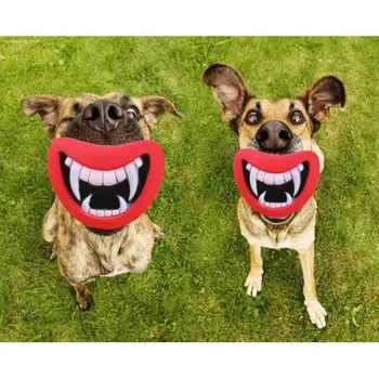 Dayanıklı Güvenli Komik Gıcırtı Köpek Oyuncakları Şeytanın Dudak Sesi Köpek Çalma / Çiğneme Köpek Yavrusu Köpeğinizi Mutlu Edin