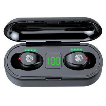 F9 TWS kablosuz bluetooth Kulaklık Kulaklık Spor Dokunmatik mini kulaklık Stereo Bas Kulaklık ile 2000mAh Şarj Durumda Güç Bankası