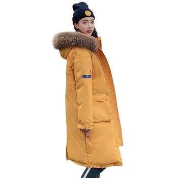 kış parkas ceketler 2019 Yeni kadın ceketleri moda kürk yaka kapşonlu kalın sıcak Kış parkas kar Ceket ceket