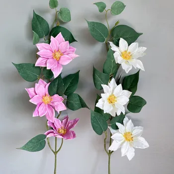 Lüks Lotus uzun şube sahte yaprakları ile beyaz Yapay İpek Çiçekler ev masa odası dekor parti düğün dekorasyon flores