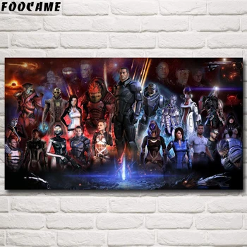 Mass Effect 2 3 4 Sıcak Çekim Aksiyon Oyunu Poster Sanat Baskılar Oturma Odası Ipek Resimleri Duvar Ev Dekor Resimleri Dekoratif
