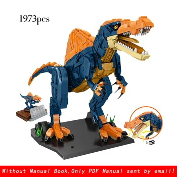 MOC Jurassic Dinozor Dünya 2 Spinosaurus mini Park Dino Rakamlar Ses Cihazı Yapı Taşları Tuğla Oyuncaklar Çocuklar İçin NOEL hediyesi