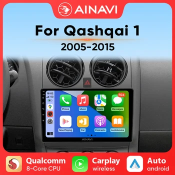 Nissan Qashqai Için Ainavi Araba radyo J10 Carplay Android otomobil radyosu Araba Radyo Multimedya Oynatıcı WİFİ 4G GPS DSP 48EQ 2din
