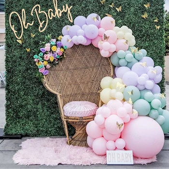 Renkli Macaron Balon Garland Kemer Lateks Doğum Günü Balon Düğün Doğum Günü partisi Dekoru Bebek Duş Küresel Balon Aksesuarı
