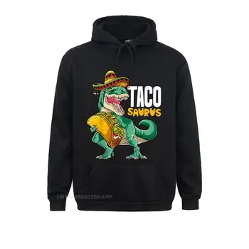 Tacosaurus Taco Cinco De Mayo Çocuk Boys Dinozor T Rex Sevimli Spor Sıkı Tişörtü Uzun Kollu Hoodies Davlumbaz Sonbahar