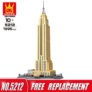 WANGE Yapı Taşları Dünyaca Ünlü Mimari Serisi Empire State binası NewYork Komik Oyuncaklar için de Ev Dekor NO. 5212