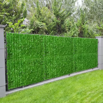 Yapay bitkiler Ivy Gizlilik tel çit 118x19. 7in Çit Çit Yeşil Yaprak Ekran Duvar Dekoratif Zemin Bahçe Dekor için