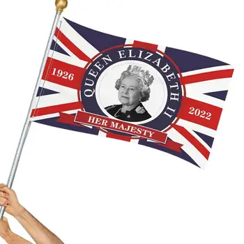 Yas Kraliçe Elizabeth II Bayrağı 90x150 cm Bahçe Bayrağı Anma Kraliçe Teşekkür Kraliçe Elizabeth II İçin 70 Yıl